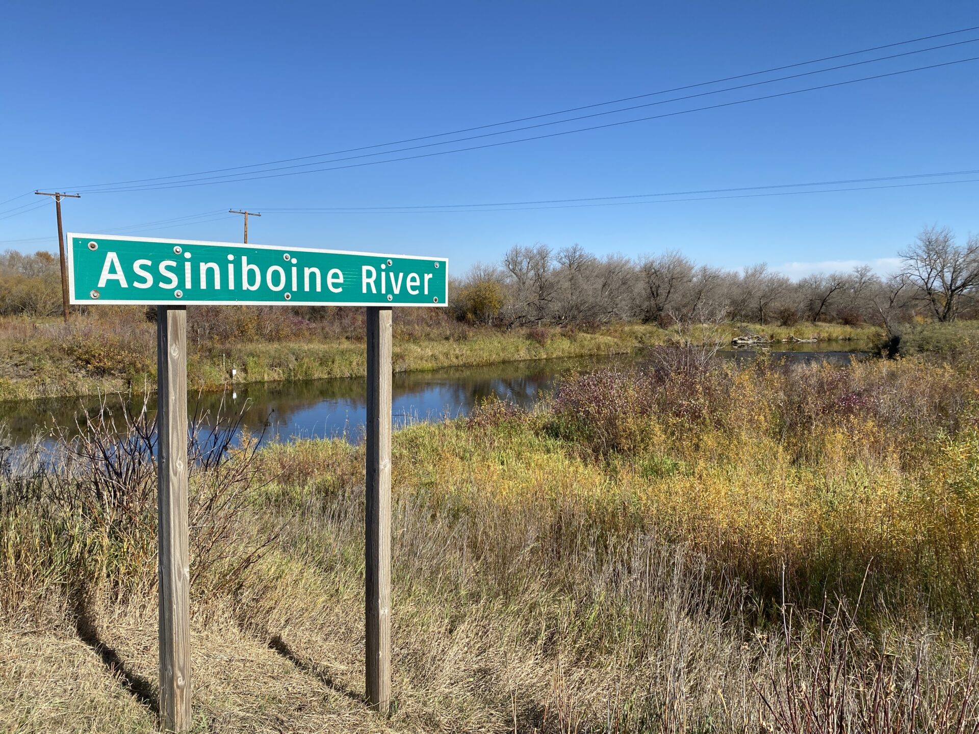 Assiniboine River Sign board Assiniboine River Sign board